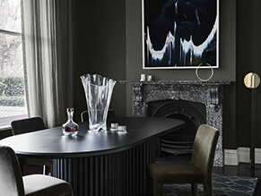 Dark green moody dining room project